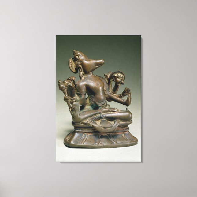 Lienzo Varaha, Gurjara Pratihara, Tamil Nadu (bronce) (Anverso)