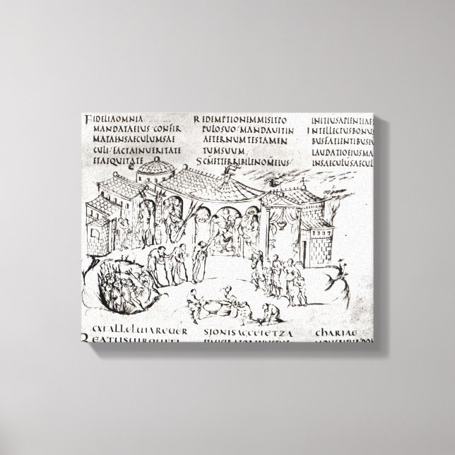 Lienzo Varias escenas que ilustran un salmo (Anverso)