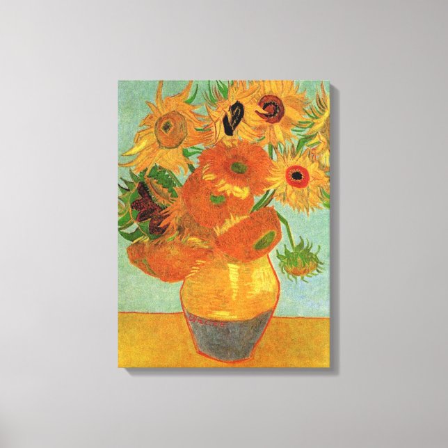 Lienzo Vase con Doce Sunflowers Vincent van Gogh. (Anverso)