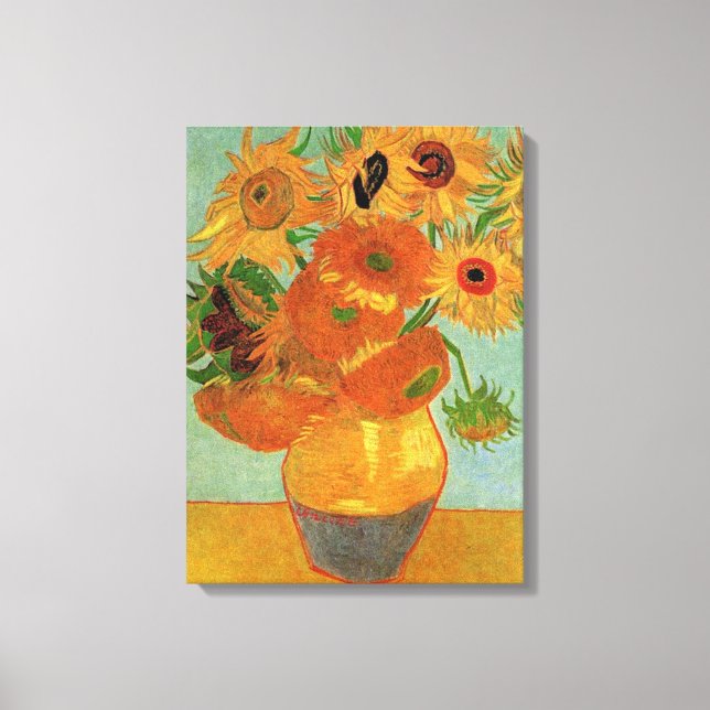 Lienzo Vase con Doce Sunflowers Vincent van Gogh. (Anverso)