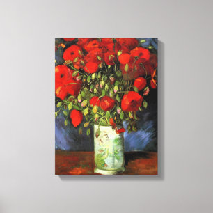 Lienzo Vase con los pipetas rojos   Vincent van Gogh