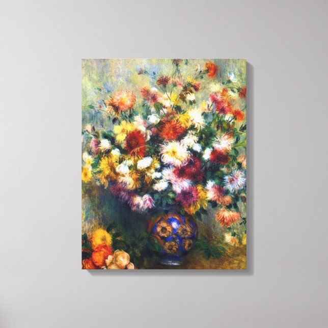 Lienzo Vase de crisantemo Bella Artes Renoir (Anverso)