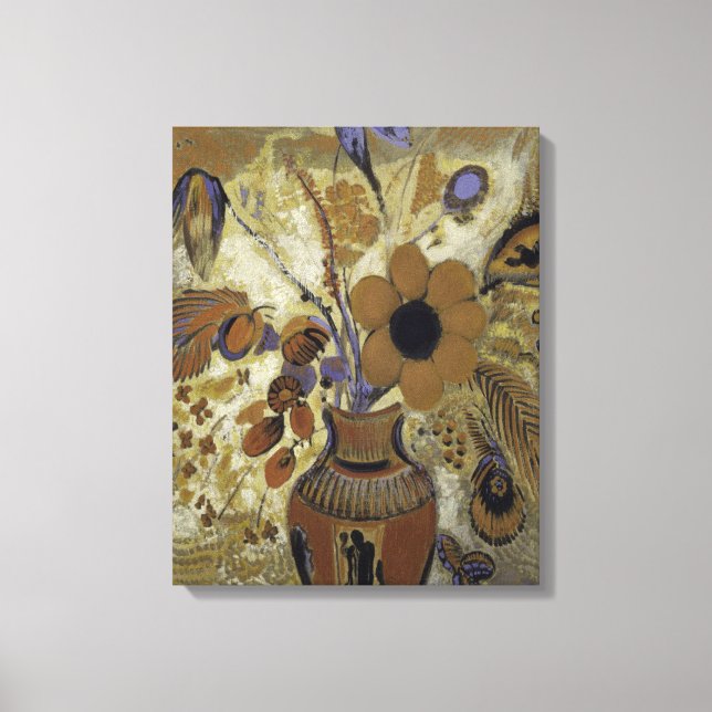 Lienzo Vase etrusca con flores (Anverso)
