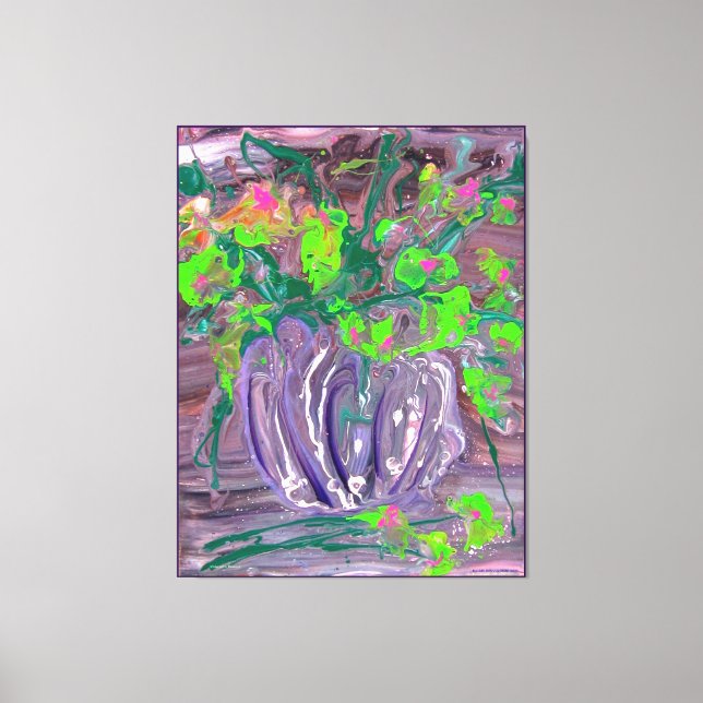 Lienzo "Vase with flowers" mod. acrylic, impressionism (Anverso)