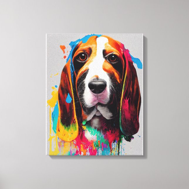 Lienzo Vasset Hound Dog Mascota Cute Adorable Animal Comp (Anverso)