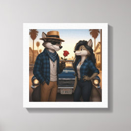 Lienzo Vato Lobo "San Valentines"