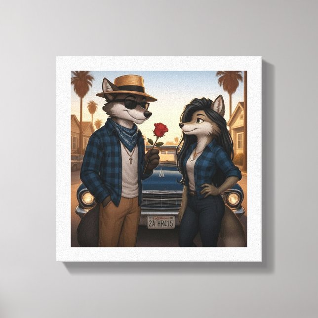 Lienzo Vato Lobo "Valentines"  (Anverso)