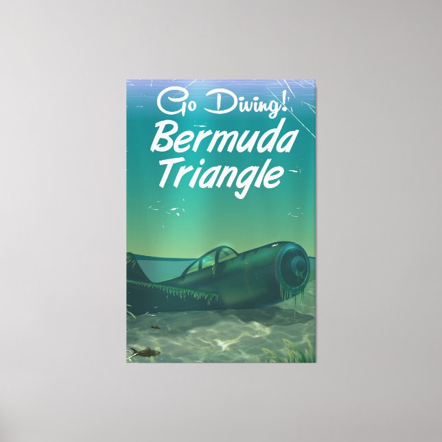 Lienzo ¡Vaya a bucear! Póster de viaje del triángulo de l (Anverso)