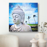 Lienzo Ve Donde Te Sientas Más Viva Foto De Buda De Hawái<br><div class="desc">"Ve a donde te sientas más vivo". Cada vez que visito la Isla Grande, necesito ir a este Buda. Algo sobre la belleza del océano, la cara pacífica y la soledad de su ubicación me hace sentir tranquilo, sereno y feliz. Espero que tú también. Puedes personalizar fácilmente este arte mural...</div>