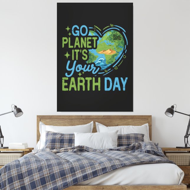 Lienzo Ve Planeta Es Tu Día de la Tierra (Insitu(Dormitorio))