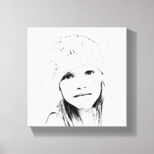 Lienzo Vector de C en blanco y negro