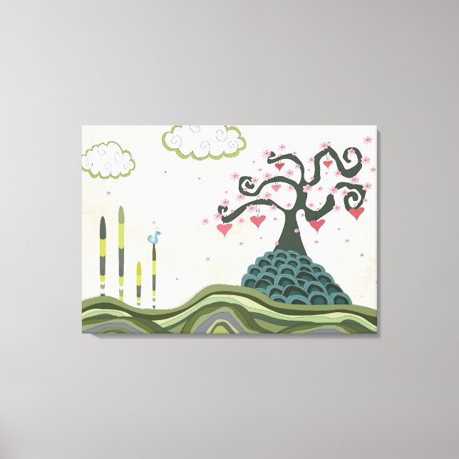 Lienzo Vector Fantasy Doodle Paisaje Pared Art Canvas (Anverso)