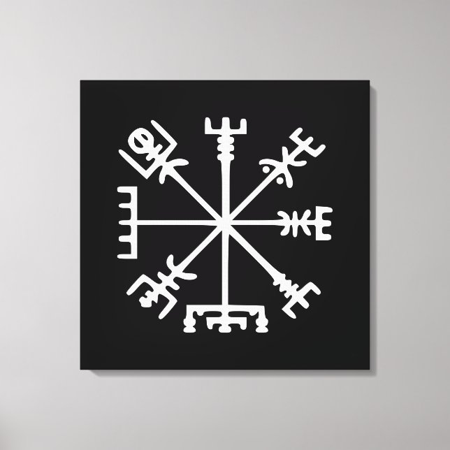 Lienzo Vegvísir (brújula vikina) (Anverso)