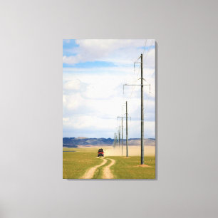 Lienzo Vehículos 4X4 En Dirt Road, Desierto De Gobi