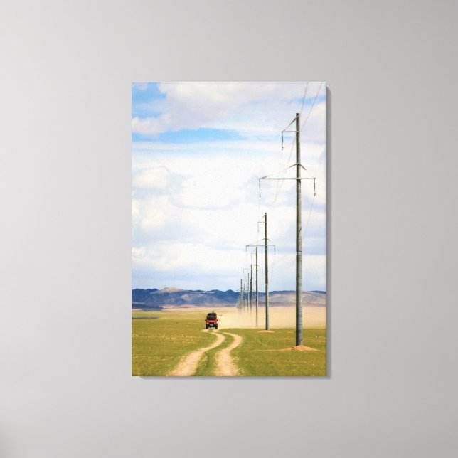 Lienzo Vehículos 4X4 En La Ruta Sucia, Desierto De Gobi (Anverso)