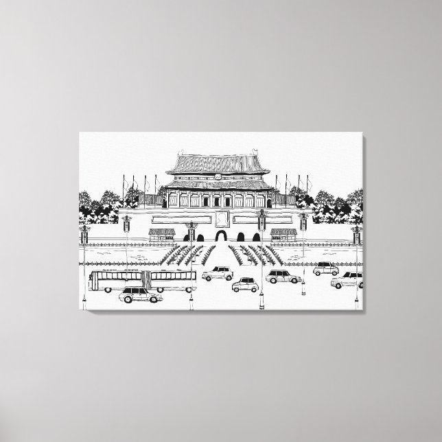 Lienzo Vehículos por carretera por pagoda (Anverso)