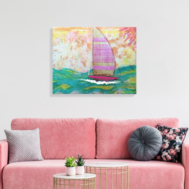 Lienzo Vela a rayas rosadas (Insitu (Sala de estar))