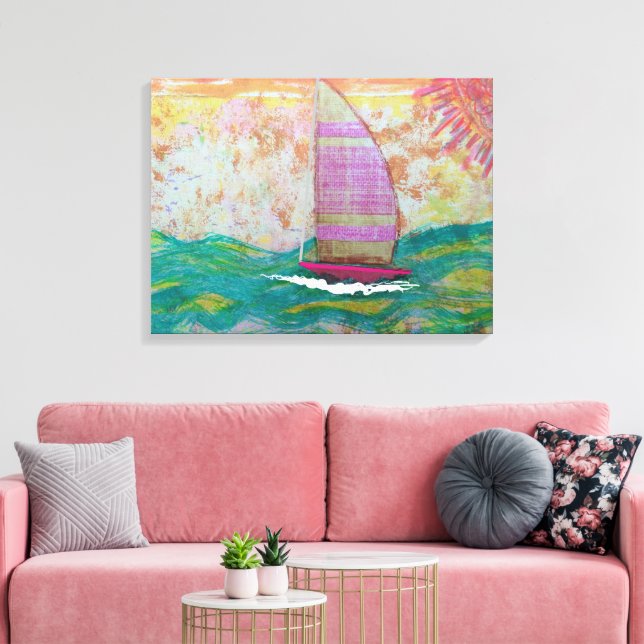 Lienzo Vela a rayas rosadas (Insitu (Sala de estar))