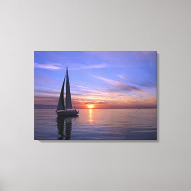 Lienzo Vela al atardecer (Anverso)