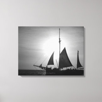 Lienzo Vela Aruba Dusk en blanco y negro (Paisaje)