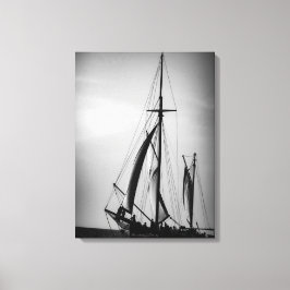 Lienzo Vela Aruba en blanco y negro (retrato)