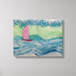 Lienzo Vela de lunares rosados