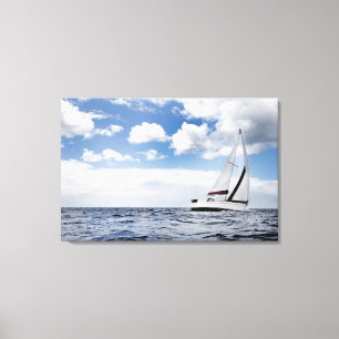 Lienzo Vela De Yate En Mar Abierto