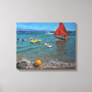 Lienzo Velas amarillas Abersoch de la boya y del rojo