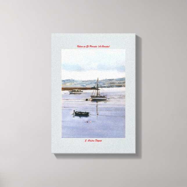 Lienzo Velero en El Parrote (A Coruña) (Anverso)