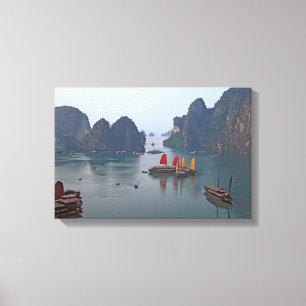 Lienzo Veleros en la bahía de Ha Long - Vietnam, Asia