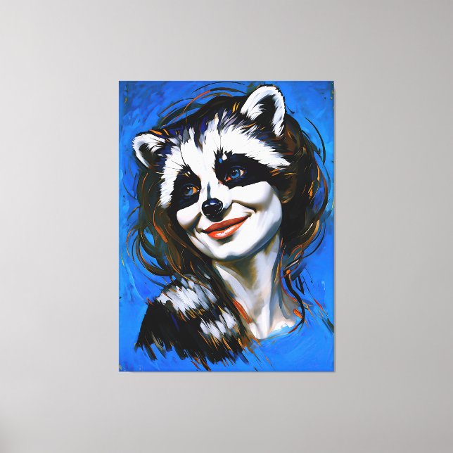 Lienzo "Velka Teyani" un tramposo de mapache (Anverso)