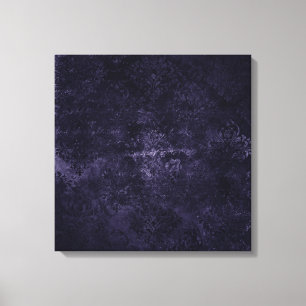 Lienzo Velvety Midnight Damask   Grunge índigo morado