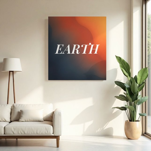 Lienzo Vena mineral - Gradiente orgánico sórdido (Earthy Gradient Canvas. Modern art focal point with natural slate blue & terracotta tones.)