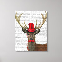 Venado con sombrero rojo superior y bigote