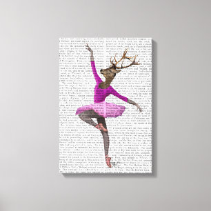 Lienzo Venado de ballet en rosa