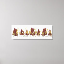 Lienzo Venado de invierno con nieve en bosque de madera