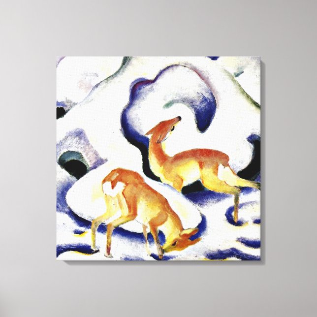 Lienzo Venado en la nieve por Franz Marc (Anverso)