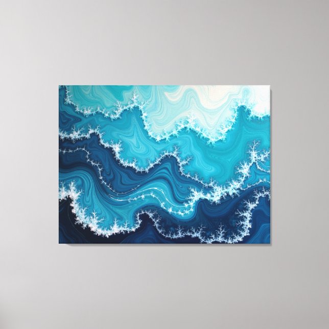 Lienzo Venas Oceánicas – Fluido de Mar Profundo 40"x32" A (Anverso)