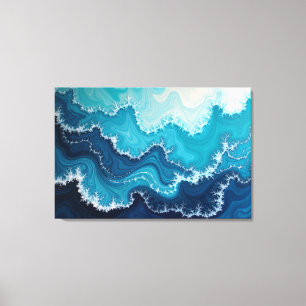 Lienzo Venas Oceánicas – Fluido Marino 36"x24" Abstracto