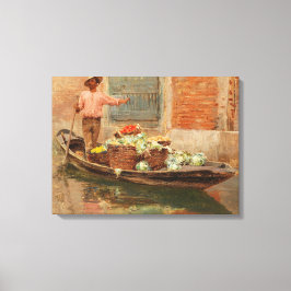 Lienzo Vendedor de verduras en Venecia (por Vincenzo Capr