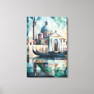 Lienzo Venecia abstracta geométrica con góndola
