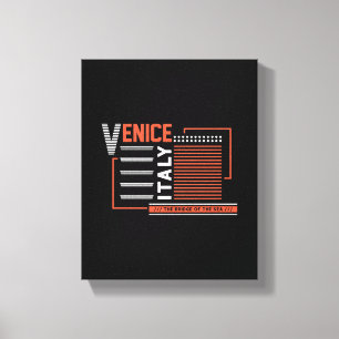 Lienzo Venecia Italia Diseño de Tipografía Geométrica Mod