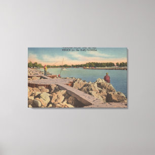 Lienzo Venecia, la Florida - escena de la pesca en los