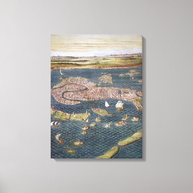 LIENZO VENECIA: MAPA, SIGLO XVI (Anverso)