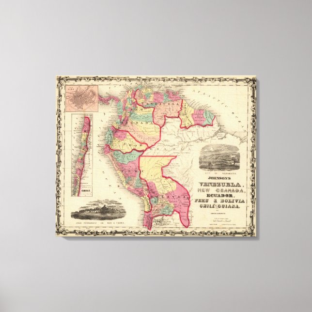 Lienzo Venezuela, Nueva Granada y Ecuador (Anverso)