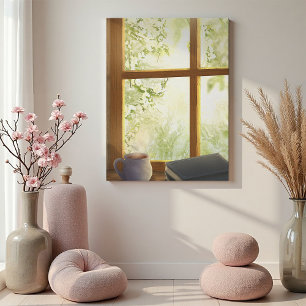 Lienzo Ventana acogedora de vintage