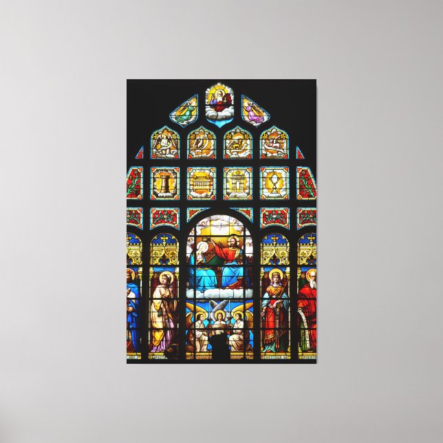 Lienzo ventana de vidrio emplomado de iglesia (Anverso)