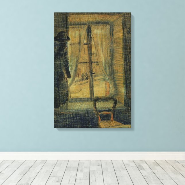 Lienzo Ventana en el restaurante Bataille de Vincent van  (Insitu (piso de madera))