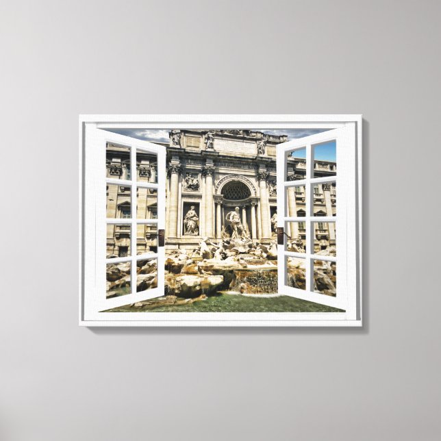 Lienzo Ventana falsa de la Fontana de Trevi (Anverso)