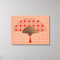 Ventilador japonés, Shippo Motif, Naranja mandarín